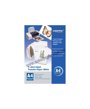 White T-shirt transfer paper,120g/m2  A4 5 Fogli