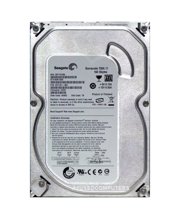 Seagate BarraCuda 7200.11 ST3160813AS 160GB 7200 RPM 8MB